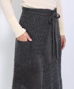 パッチワークフェザーラム エプロンスカート