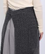 パッチワークフェザーラム エプロンスカート