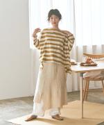 パッチワークフェザーラム エプロンスカート