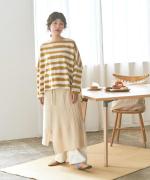 パッチワークフェザーラム エプロンスカート