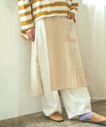 パッチワークフェザーラム エプロンスカート