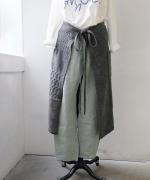 パッチワークフェザーラム エプロンスカート