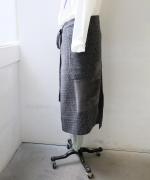 パッチワークフェザーラム エプロンスカート