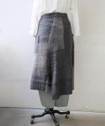 パッチワークフェザーラム エプロンスカート