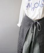 パッチワークフェザーラム エプロンスカート