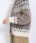 わたぐもアルパカジャガード 2wayカーディガン