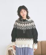 わたぐもアルパカジャガード 2wayカーディガン