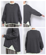 ランダムリブニット　ビッグプルオーバー