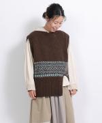 ミックスヤーンジャガード　ベスト