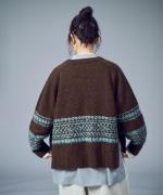 ミックスヤーンジャガード　カーディガン