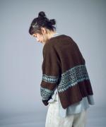 ミックスヤーンジャガード　カーディガン