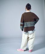 ミックスヤーンジャガード　カーディガン