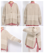 ミックスヤーンジャガード　カーディガン