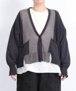 異素材ドッキング　カーディガン