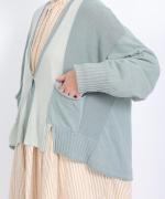 異素材ドッキング　カーディガン