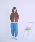 ランダムリブニット　ビッグカラーカーディガン