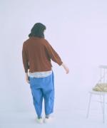 ランダムリブニット　ビッグカラーカーディガン