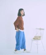 ランダムリブニット　ビッグカラーカーディガン