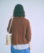 ランダムリブニット　ビッグカラーカーディガン