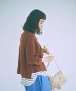 ランダムリブニット　ビッグカラーカーディガン