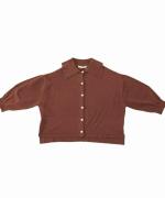 ランダムリブニット　ビッグカラーカーディガン