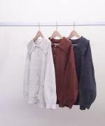 ランダムリブニット　ビッグカラーカーディガン