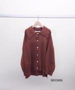 ランダムリブニット　ビッグカラーカーディガン