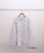 ランダムリブニット　ビッグカラーカーディガン