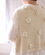 ロービングウールフラワーモチーフ　2wayベスト