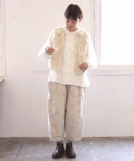 ロービングウールフラワーモチーフ　2wayベスト