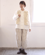 ロービングウールフラワーモチーフ　2wayベスト