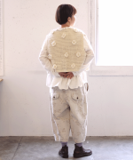 ロービングウールフラワーモチーフ　2wayベスト