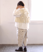 ロービングウールフラワーモチーフ　2wayベスト