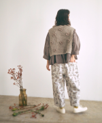 ロービングウールフラワーモチーフ　2wayベスト