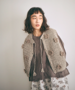 ロービングウールフラワーモチーフ　2wayベスト