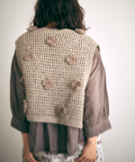 ロービングウールフラワーモチーフ　2wayベスト