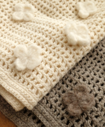 ロービングウールフラワーモチーフ　2wayベスト