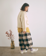 ロービングウールフラワーモチーフ　カーディガン