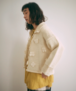 ロービングウールフラワーモチーフ　カーディガン