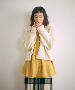 ロービングウールフラワーモチーフ　カーディガン