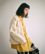 ロービングウールフラワーモチーフ　カーディガン