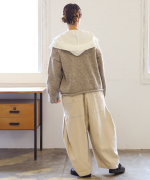 ロービングウールフラワーモチーフ　カーディガン