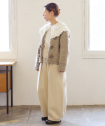 ロービングウールフラワーモチーフ　カーディガン