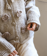 ロービングウールフラワーモチーフ　カーディガン