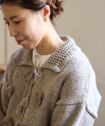 ロービングウールフラワーモチーフ　カーディガン