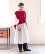 ロービングウールケーブルニット　ベスト