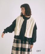 ロービングウールケーブルニット　ベスト