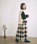 ロービングウールケーブルニット　ベスト