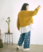 ロービングウールケーブルニット　カーディガン