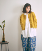 ロービングウールケーブルニット　カーディガン